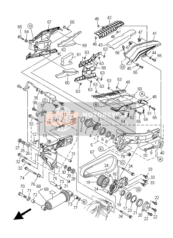 Yamaha XP500A (DNMS) 2015 Rear Arm & Suspension for a 2015 Yamaha XP500A (DNMS)